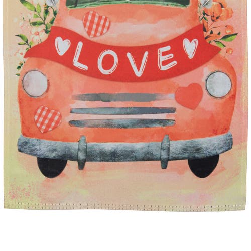 Northlight Love Banner And Vintage Car Garden Flag 12.5" X 18" In Red