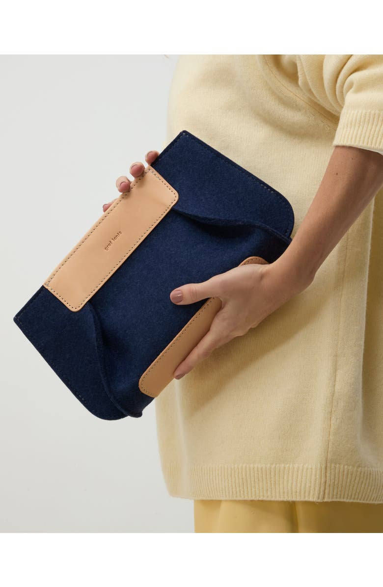Graf Lantz Frankie Merino Wool Clutch, Alternate, color, Denim