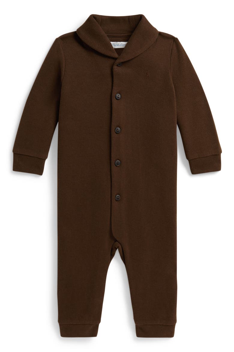 Kids' Estate Rib Cotton Coverall, Main, color, CHOCOLATE MOUSSE