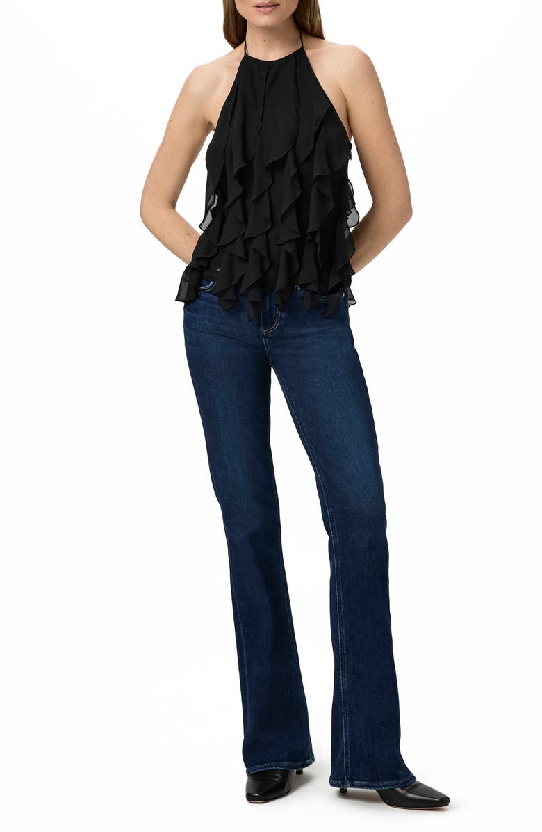 PAIGE Ciao Ruffle Halter Top, Alternate, color, Black