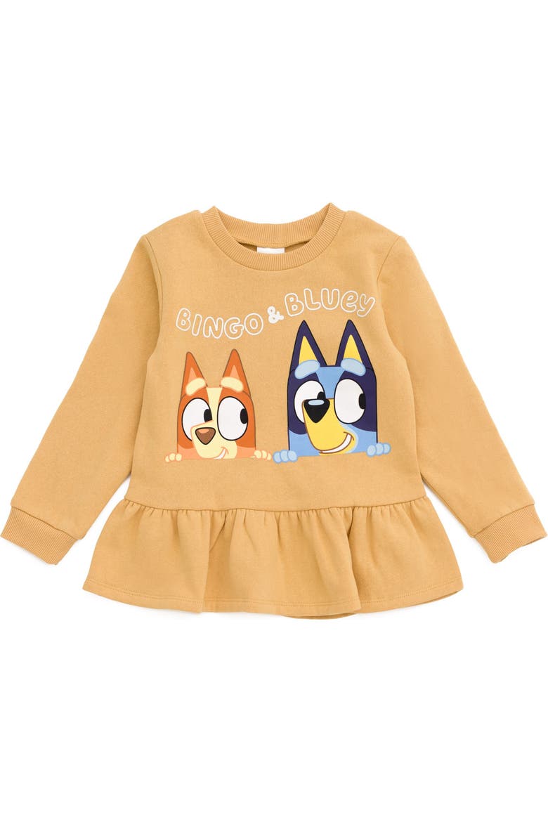 Fleece Sweatshirt and Leggings Set, Alternate, color, Gold Blue Bluey Bingo