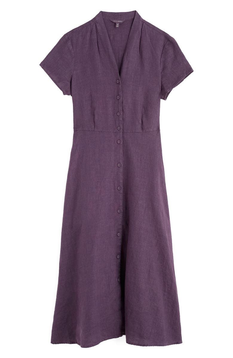 Seasalt Cornwall Carved Wood Linen Midi Dress, Alternate, color, Sloe
