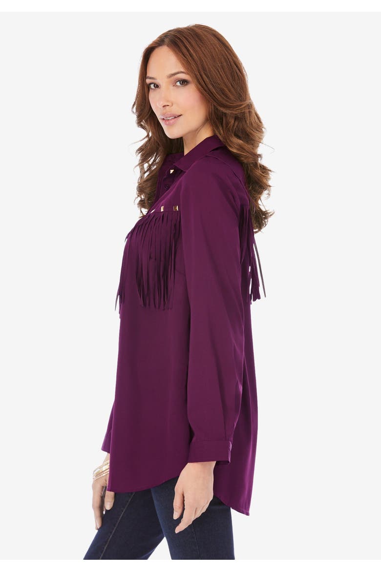 Fringe Big Shirt, Alternate, color, BLACK