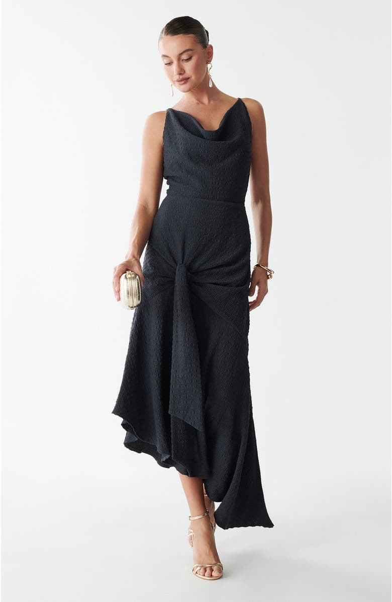 SAVEL Leo Midi Dress, Alternate, color, Charcoal