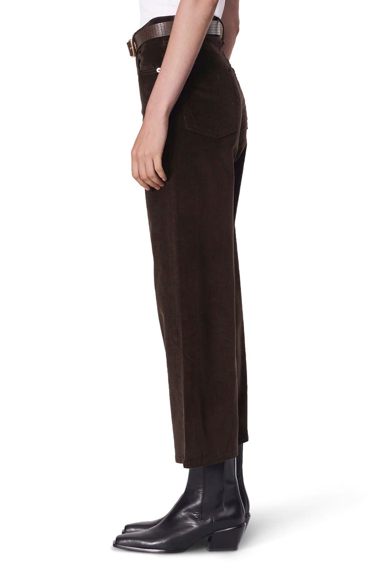 Andi Ankle Wide Leg Corduroy Jeans, Alternate, color, DARK BROWN