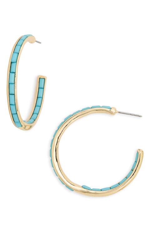 30mm Inside Out Baguette Hoop Earrings