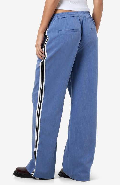 Shop Noisy May Jess Side Stripe Wide Leg Pants In Dutch Blue Detail Me