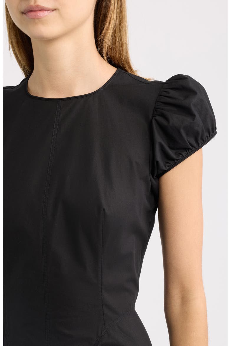 Rivelle Midi Dress, Alternate, color, BLACK