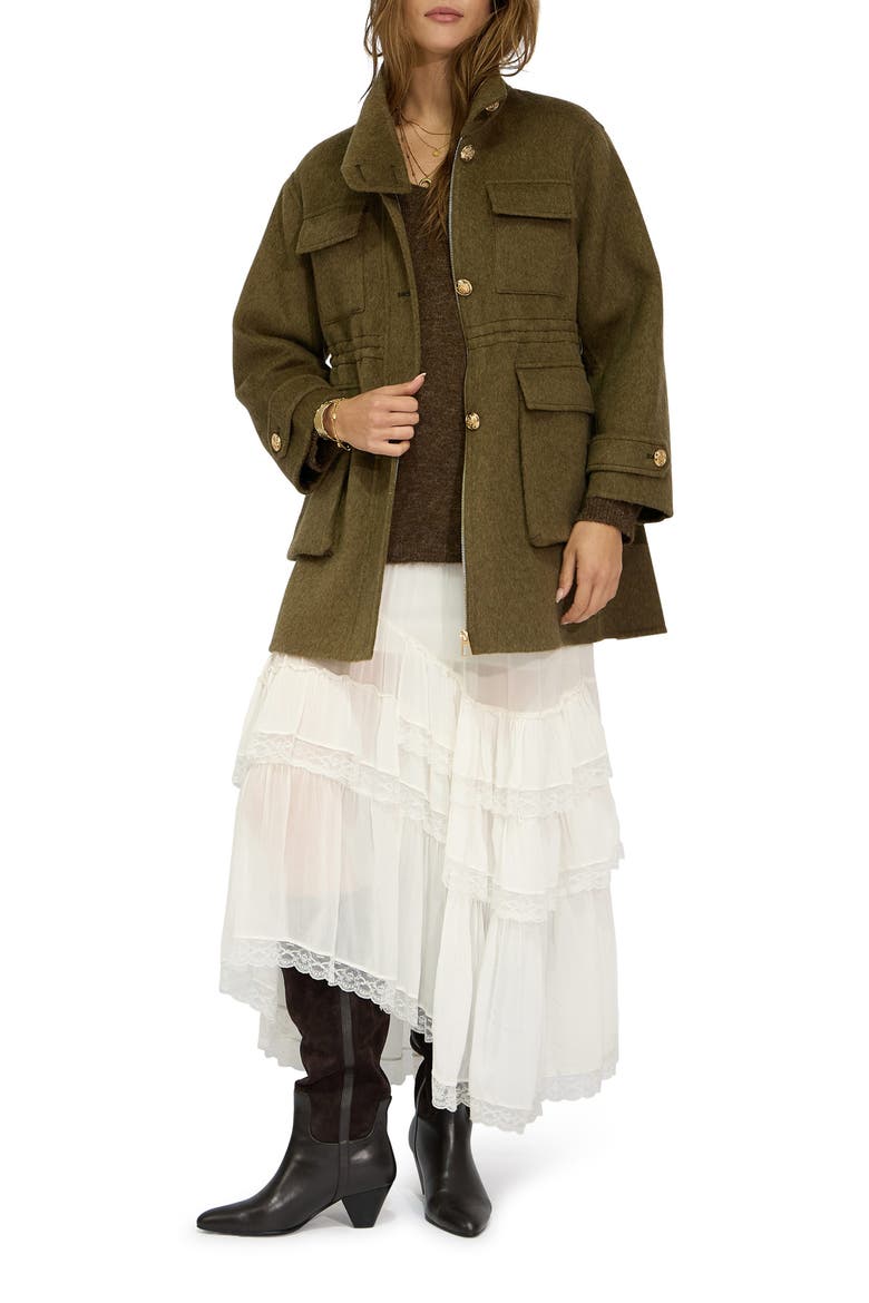 On the Move Wool Blend Drawstring Jacket, Alternate, color, OLIVE