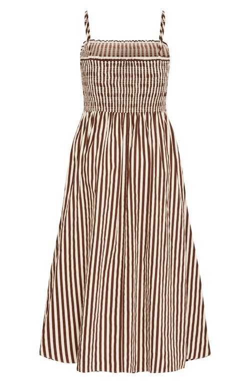 City Chic Jolie Print Sleeveless Maxi Dress In Chocolate Stripe
