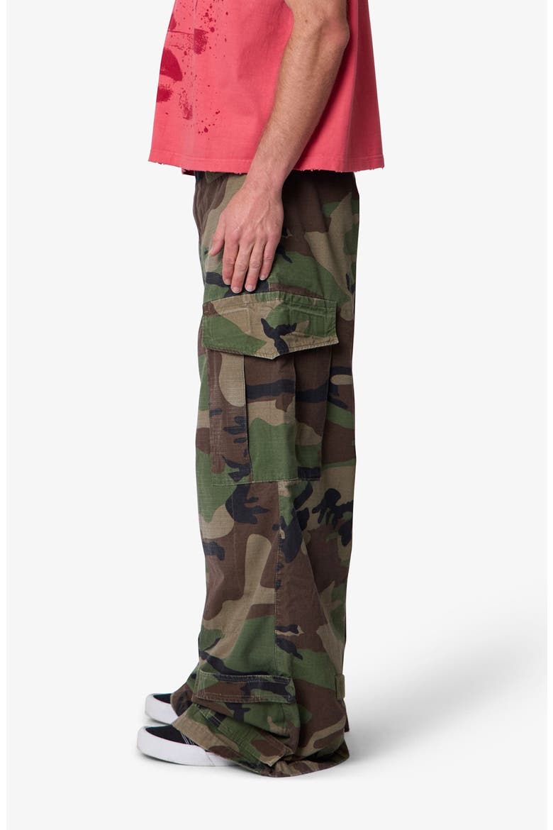 Military Rave Wide Leg Cargo Pants, Alternate, color, CAMO