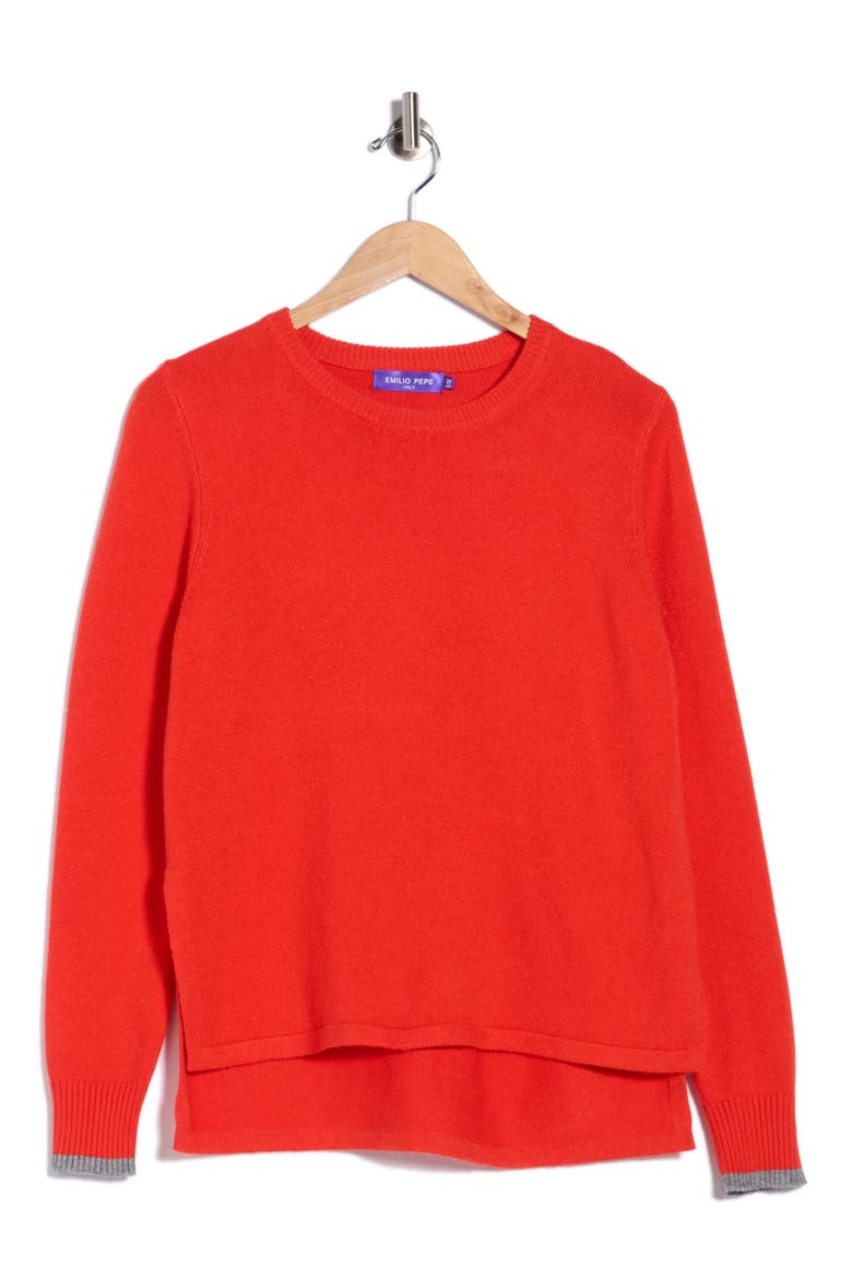 Boxy Crewneck Sweater, Alternate, color, CORAL