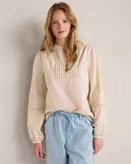 Haven Well Within Organic Cotton Poplin Lace Pintuck Shirt