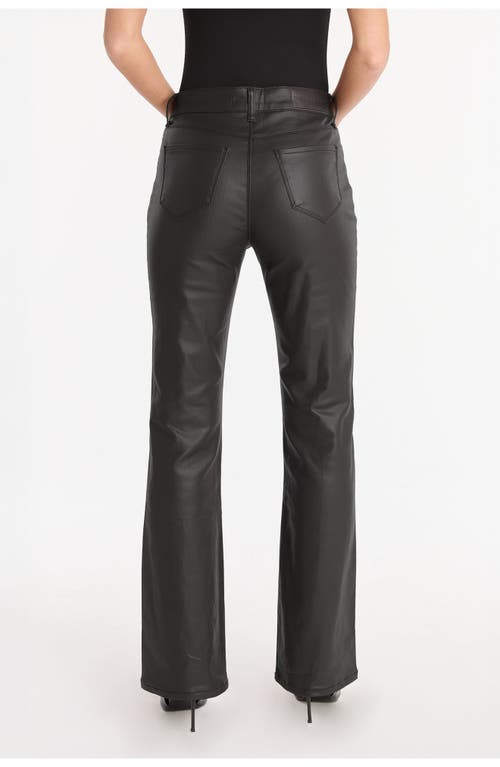 The Noli Shop Aria Coated Flare Jean Petite In Black