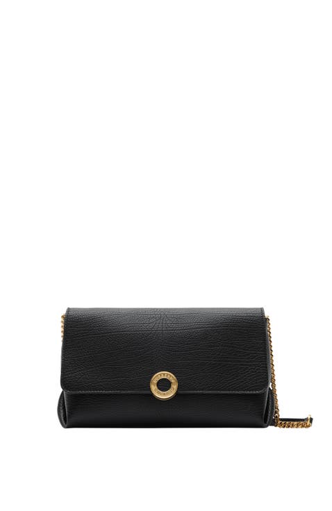 Leather Chain Strap Clutch