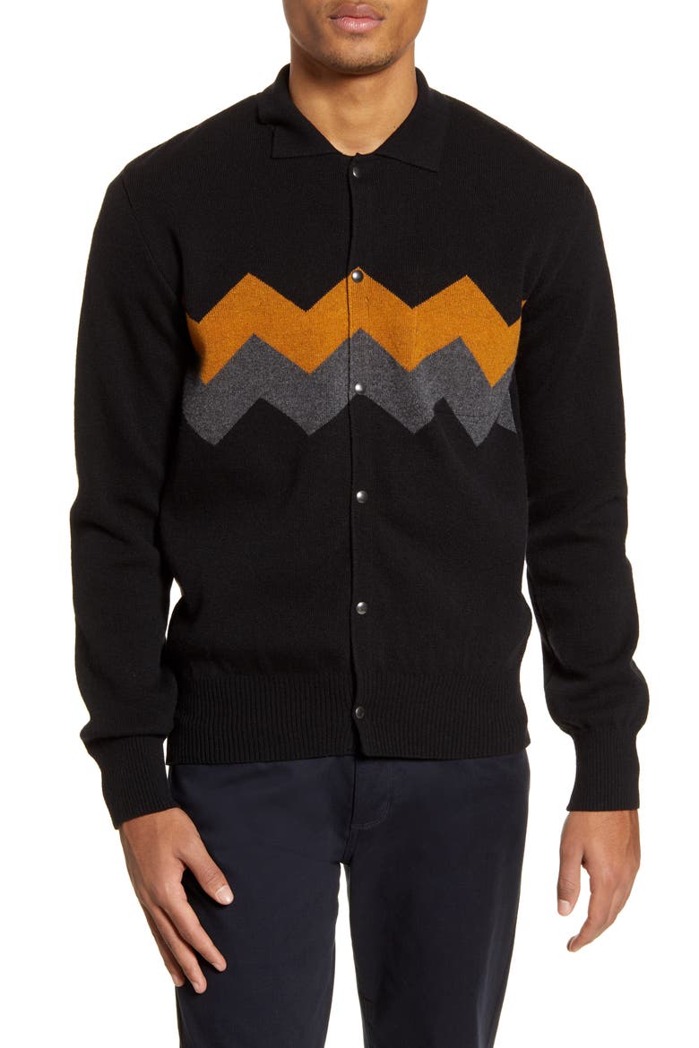 Roxwell Knit Wool Jacket, Alternate, color, MILLS BLACK
