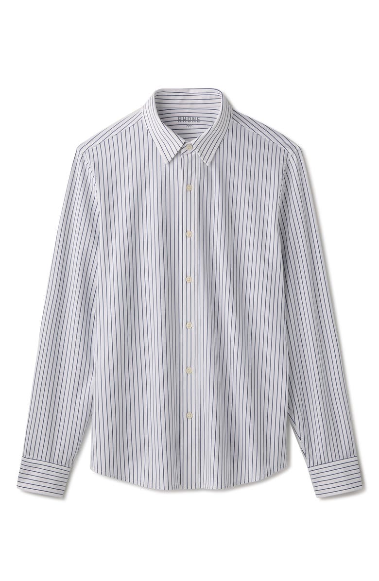 Rhone Commuter Slim Fit Performance Button-Up Shirt, Alternate, color, White/ Navy Pinstripe