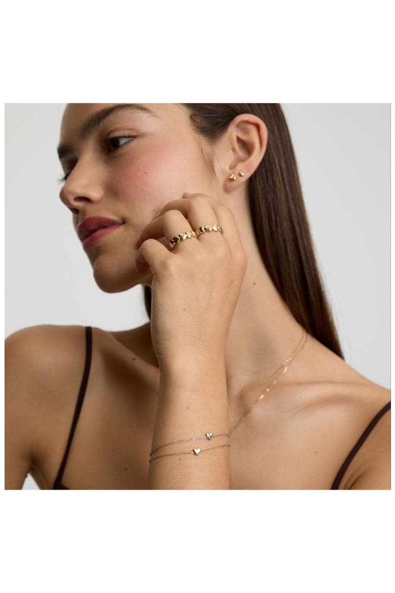 Mini Heart Bracelet, Alternate, color, GOLD