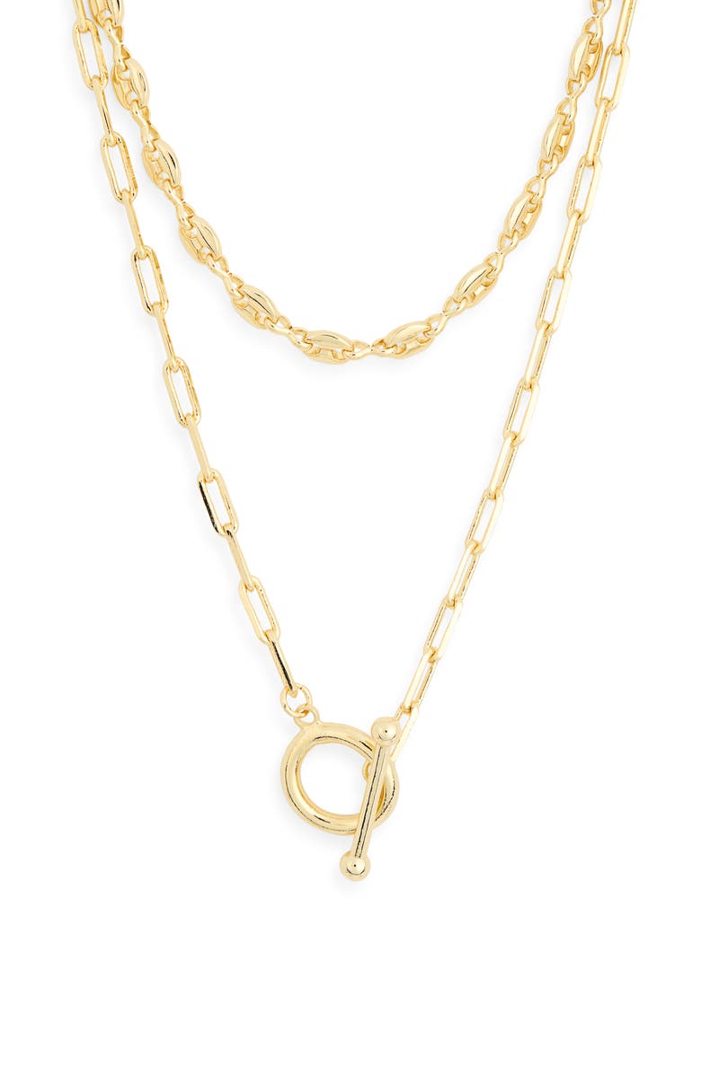 NORDSTROM RACK Mariner Link Layered Necklace, Main, color, Gold