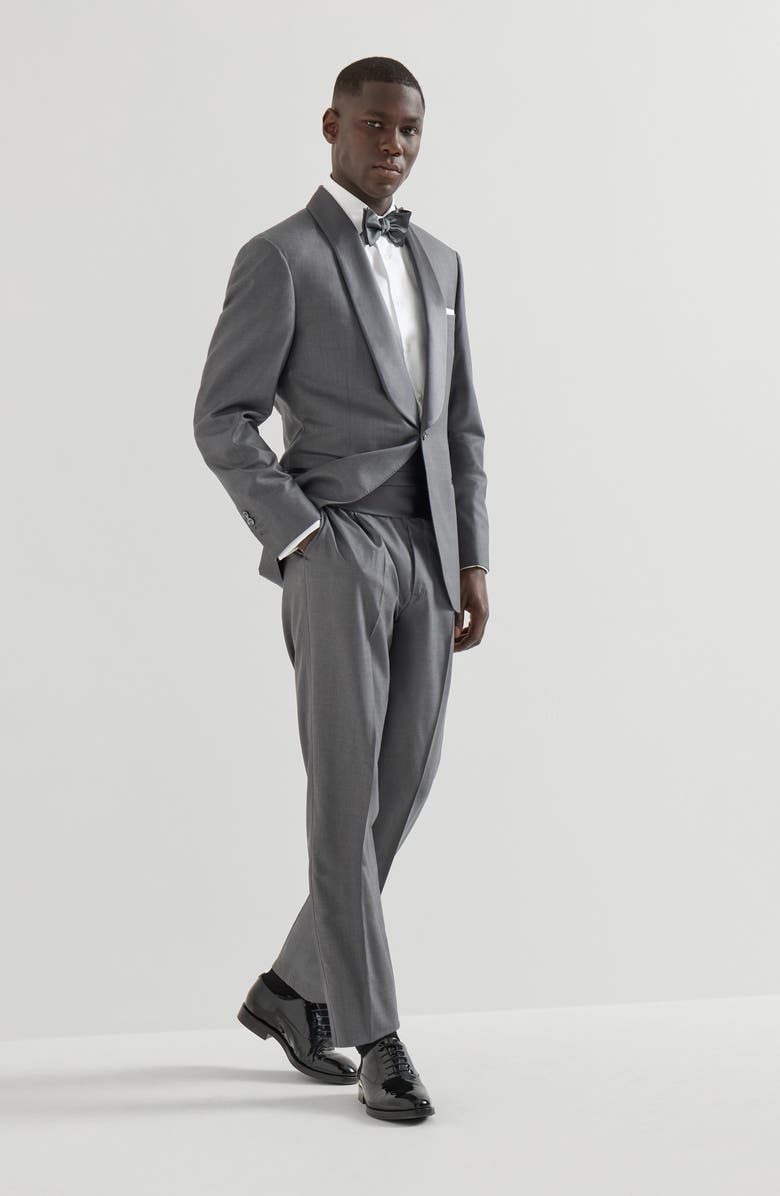 Brunello Cucinelli Tuxedo with shawl lapel, Alternate, color, Grey