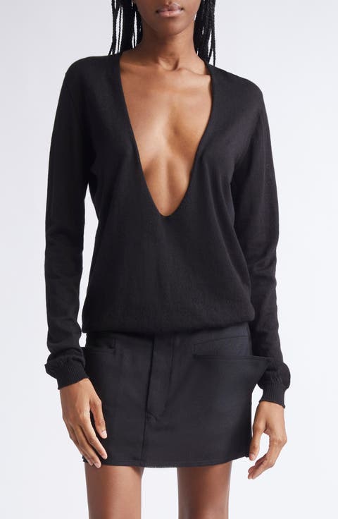 Extreme V-Neck Virgin Wool Sweater