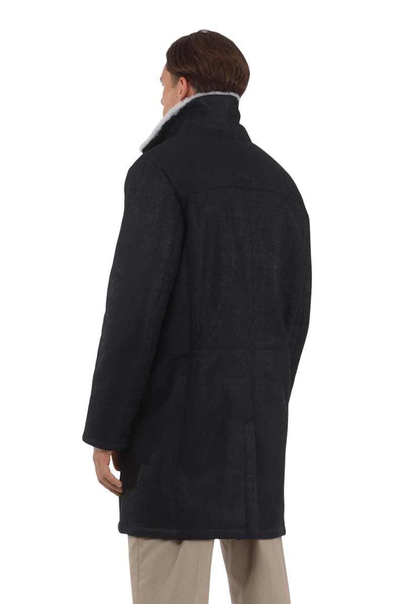 GORSKI Merino Shearling Lamb Short Coat, Alternate, color, Black Pattern/White