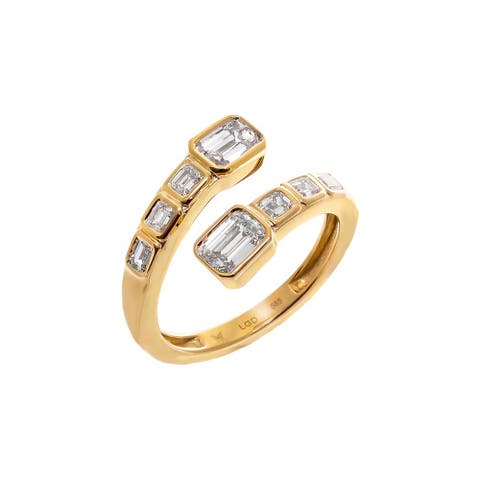 Lab Grown Diamond Multi Emerald Wrap Ring 14K