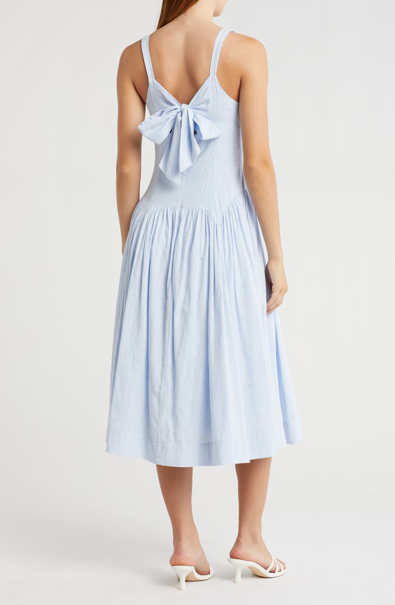 Lush Back Bow Square Neck Midi Dress, Alternate, color,