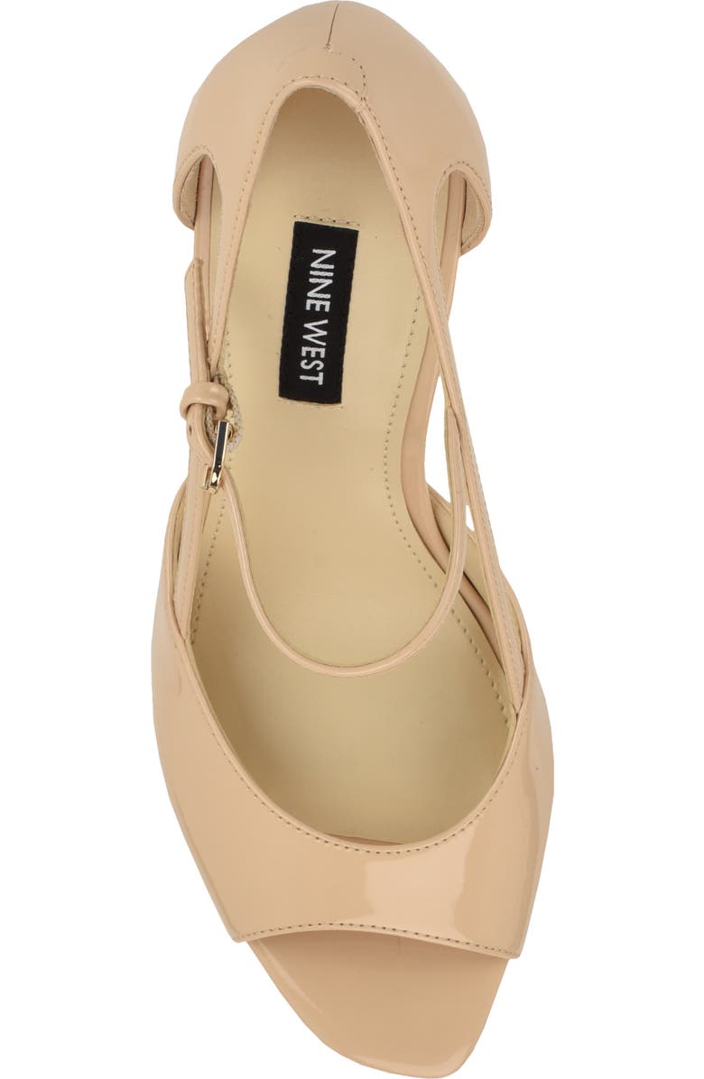 Nine West Perela Ankle Strap Peep Toe Sandal, Alternate, color, Light Natural