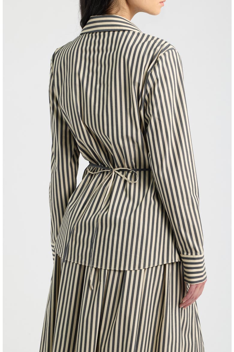 The Tinsley Striped Button-Up Shirt, Alternate, color, NOIR KHAKI