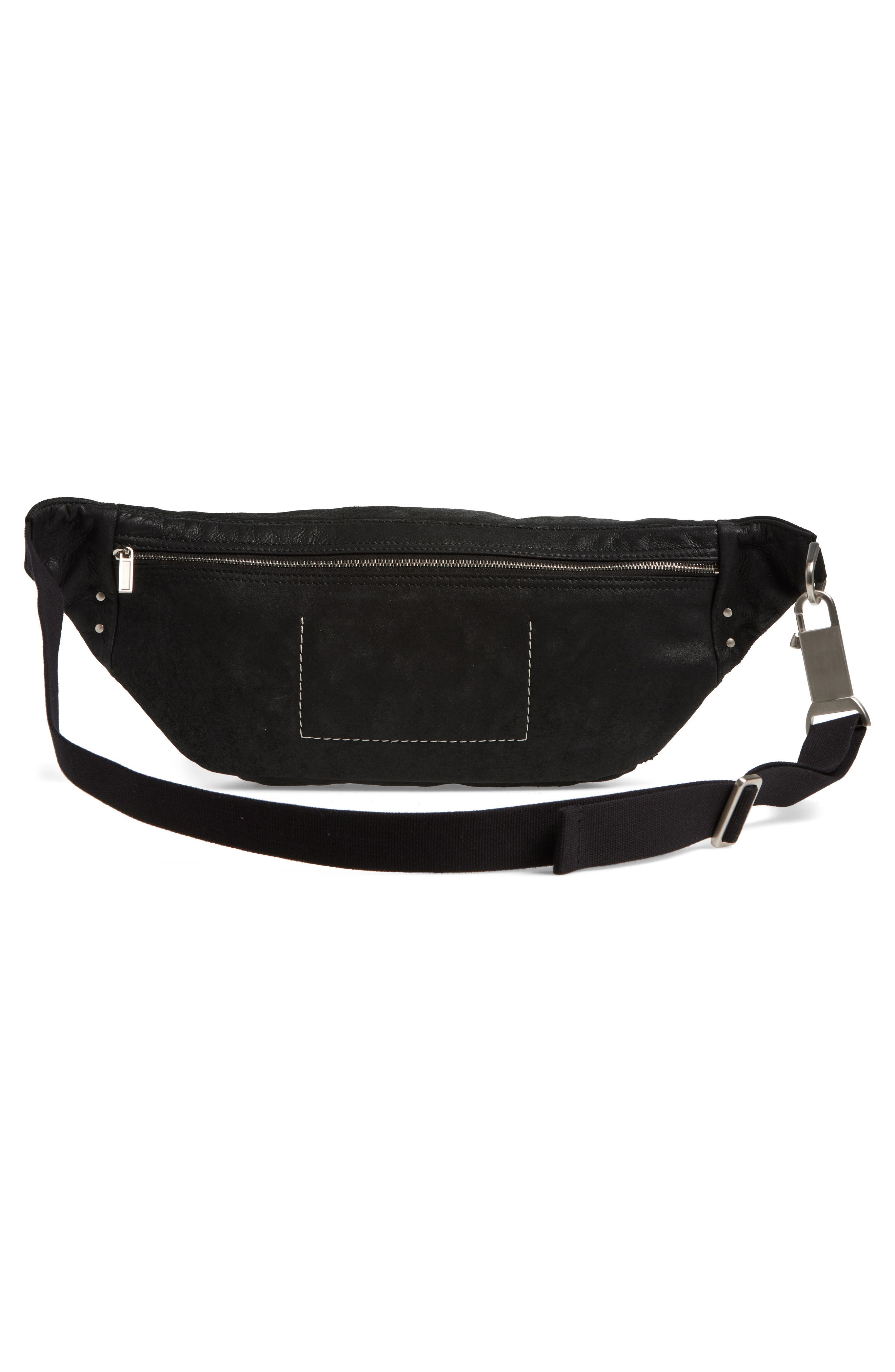 Rick Owens Geo Leather Belt Bag, Alternate, color, Black