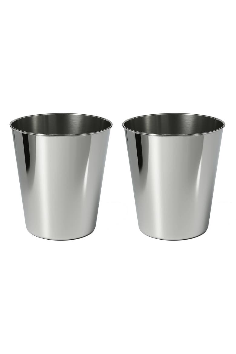 Nolan Modern Classic Smooth Steel 2 Gal Waste Bin, Main, color, Polished Steel