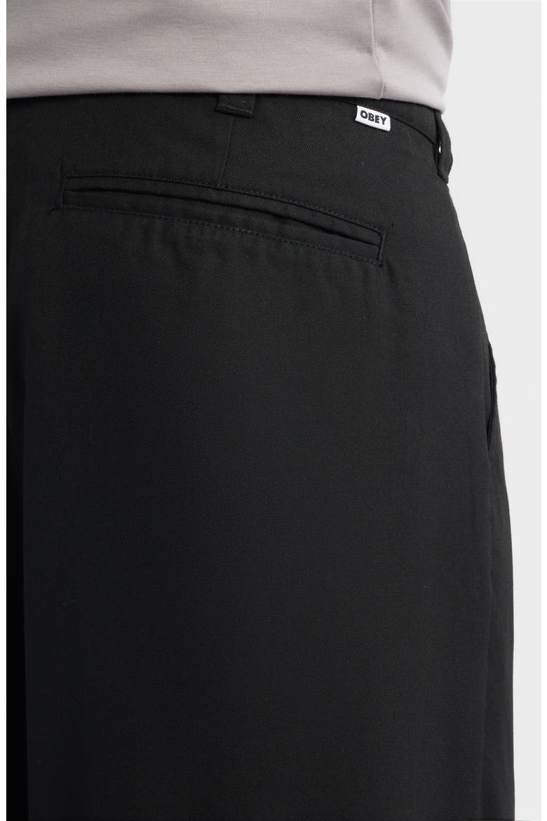 Otis Pleated Twill Pants, Alternate, color, BLACK