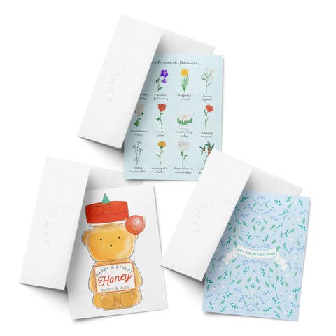 Baby Greeting Card Pack (3ct) "Flowers, Honey, Precious"
