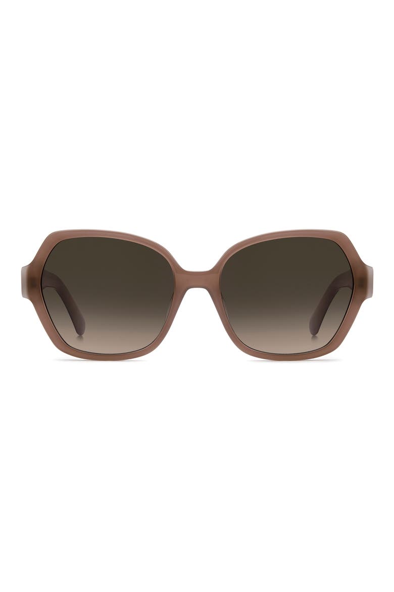 layne 57mm geometric square sunglasses, Main, color, BROWN/ BROWN SF