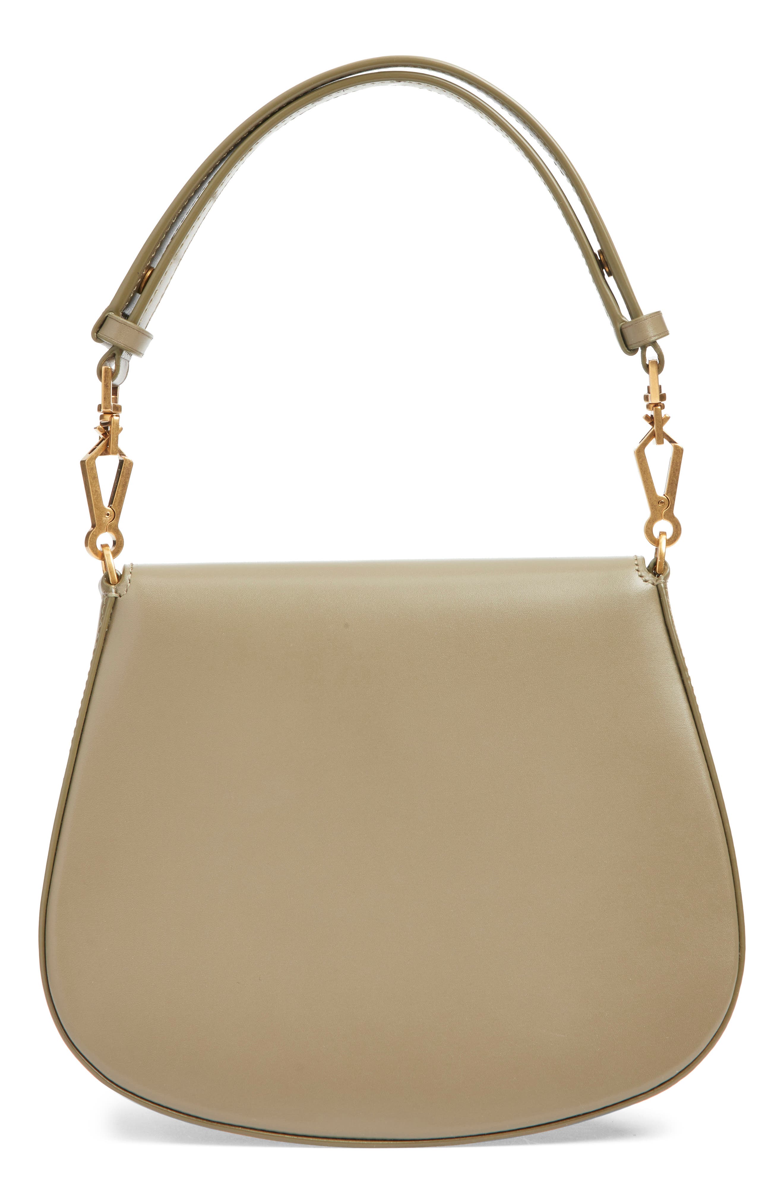 Saint Laurent Mini Voltaire Box Leather Top Handle Bag, Alternate, color, Strong Moss