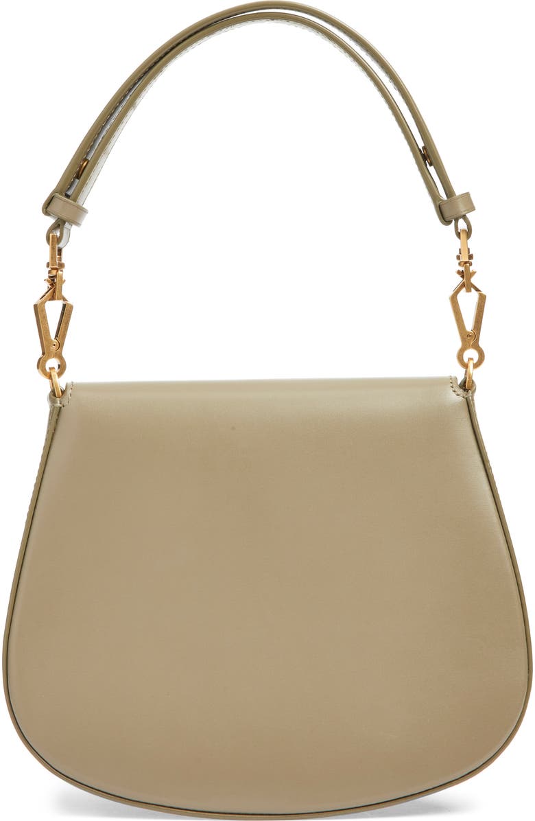 Saint Laurent Mini Voltaire Box Leather Top Handle Bag, Alternate, color, Strong Moss