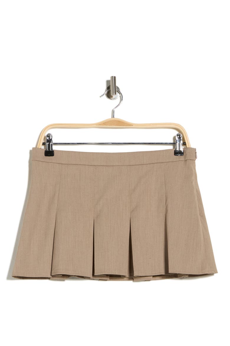 Ronaso Pleat Miniskirt, Alternate, color, LIGHT BROWN