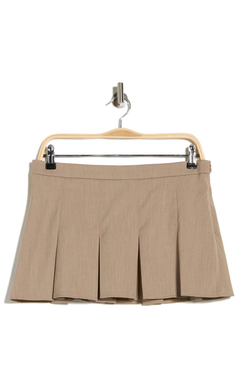 Motel Ronaso Pleat Miniskirt, Main, color, Light Brown