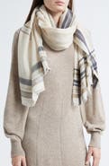 Johnstons of Elgin Helmina Stripe Cashmere Fringe Scarf