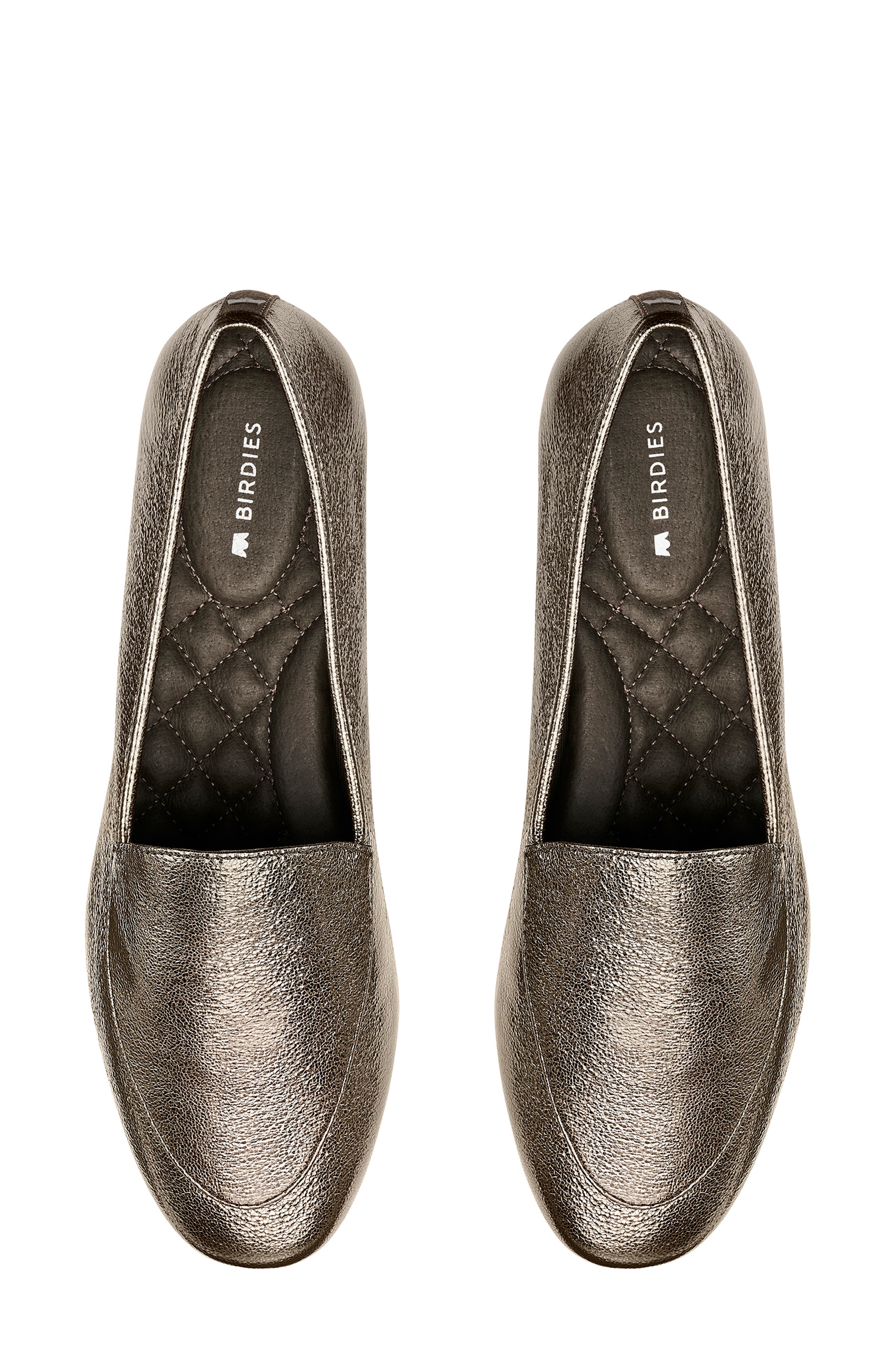 Vesper Leather Flat, Alternate, color, PEWTER LEATHER