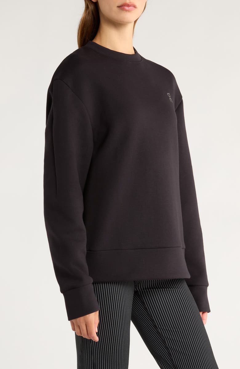 On Focus Tech Crewneck Sweatshirt, Alternate, color, Black