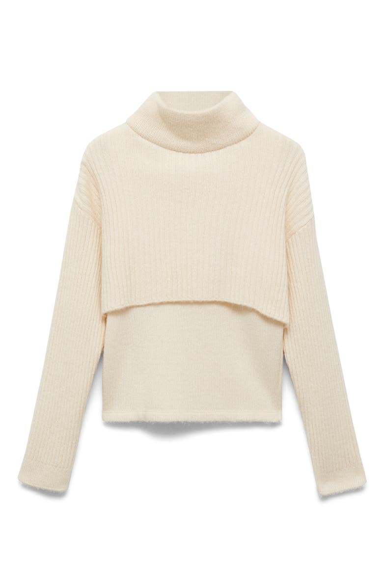 MANGO Layered Mock Neck Sweater, Main, color, 