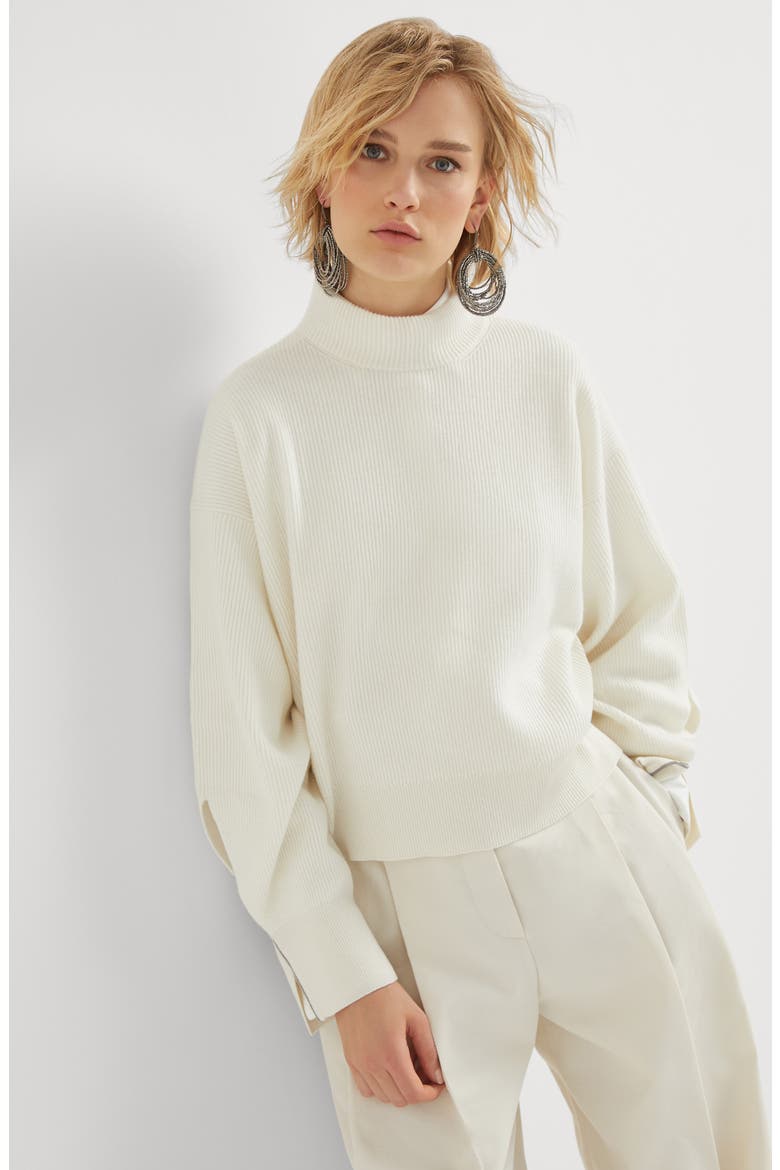 Cashmere sweater with monili, Alternate, color, Panama