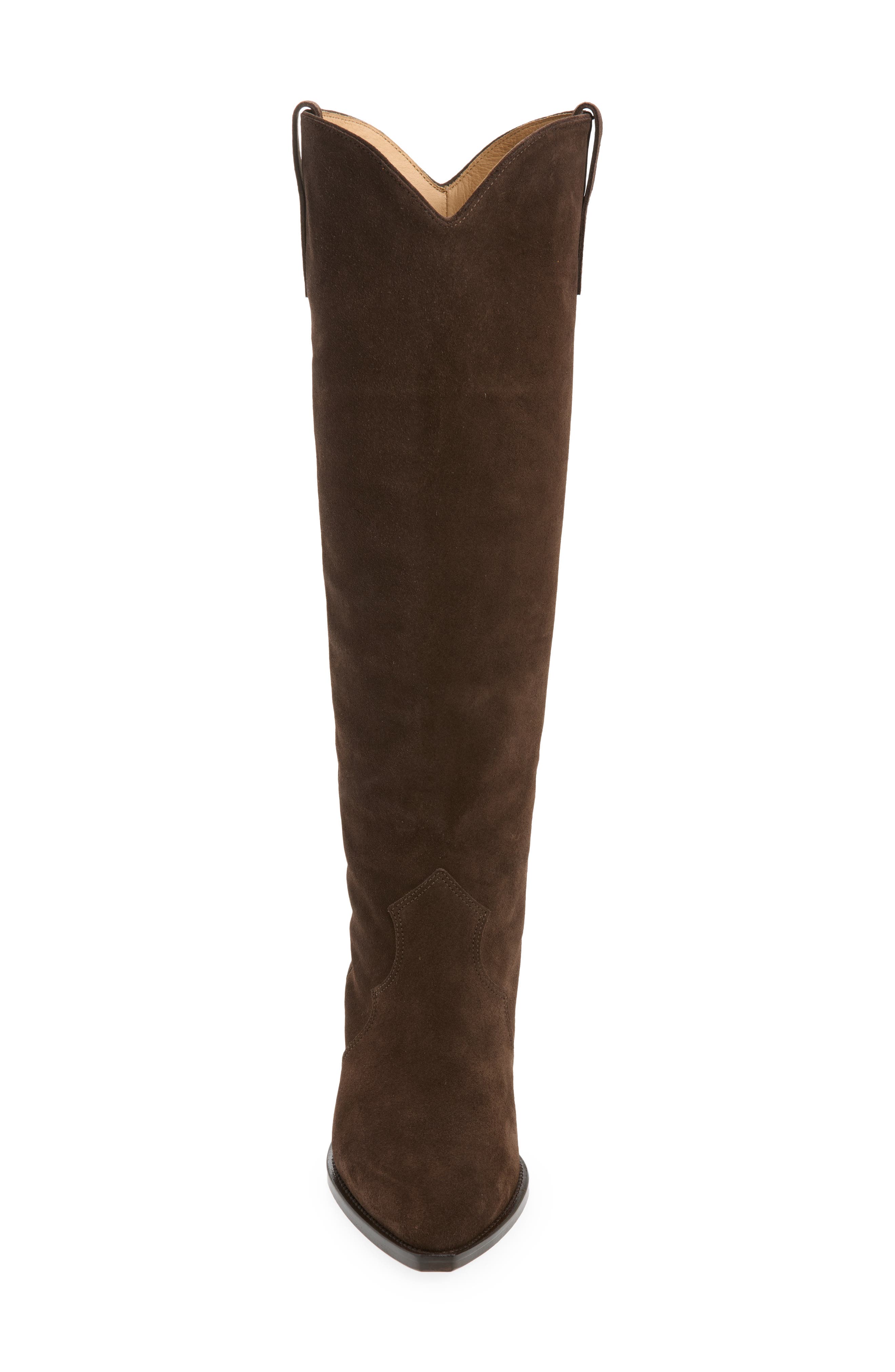 Isabel Marant Denvee Tall Western Boot, Alternate, color, 50Cl Chocolate