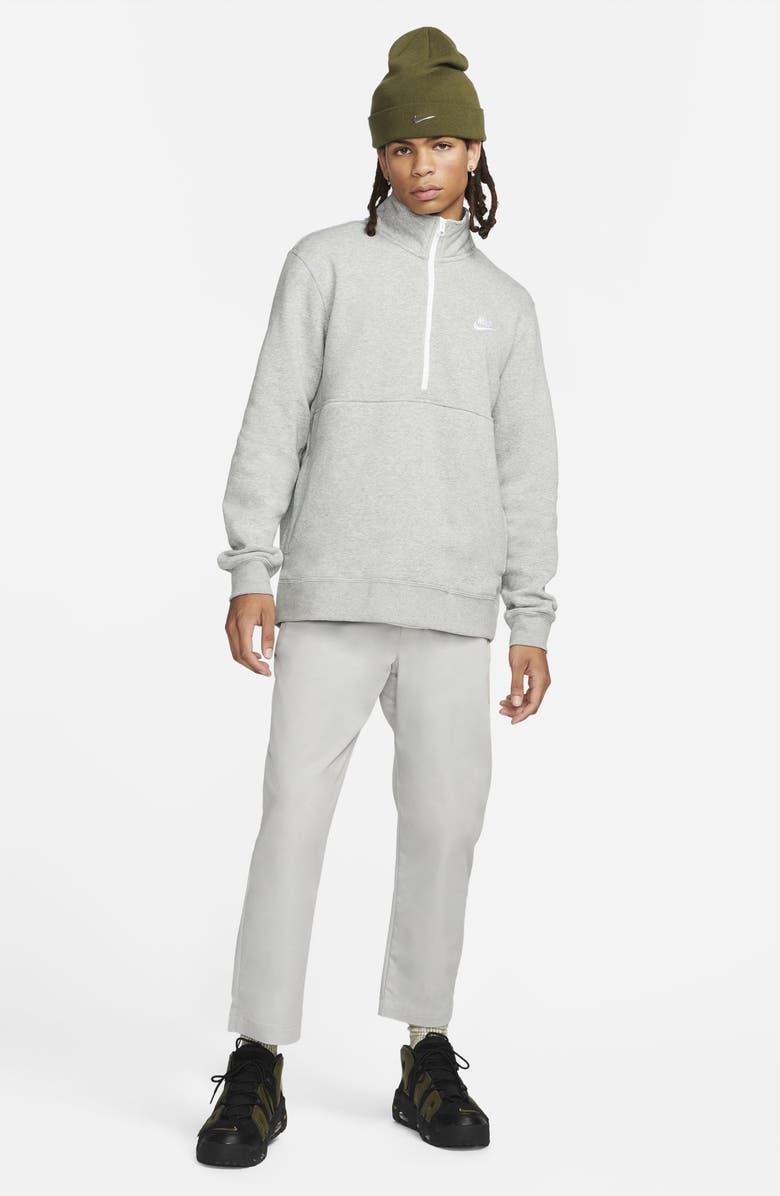 Nike Sportswear Club Half-Zip Pullover, Alternate, color, Dark Grey Heather/ White