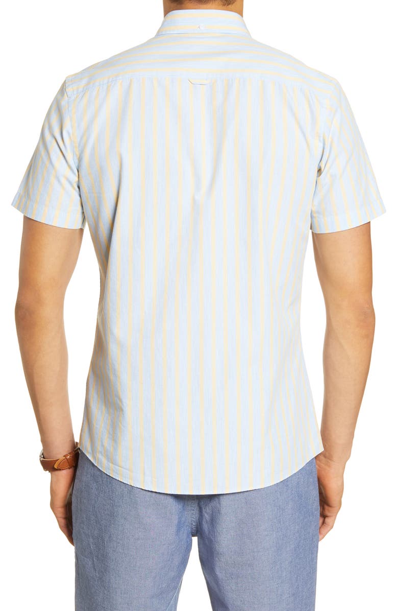 1901 Slim Fit Stripe Short Sleeve Button-Down Shirt, Alternate, color, 
