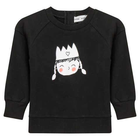 Girl French Fleece Crown Print Sweatshirt (Toddler, Little Kid & Big Kid)