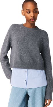 maje Removable Rhinestone Trim Sweater