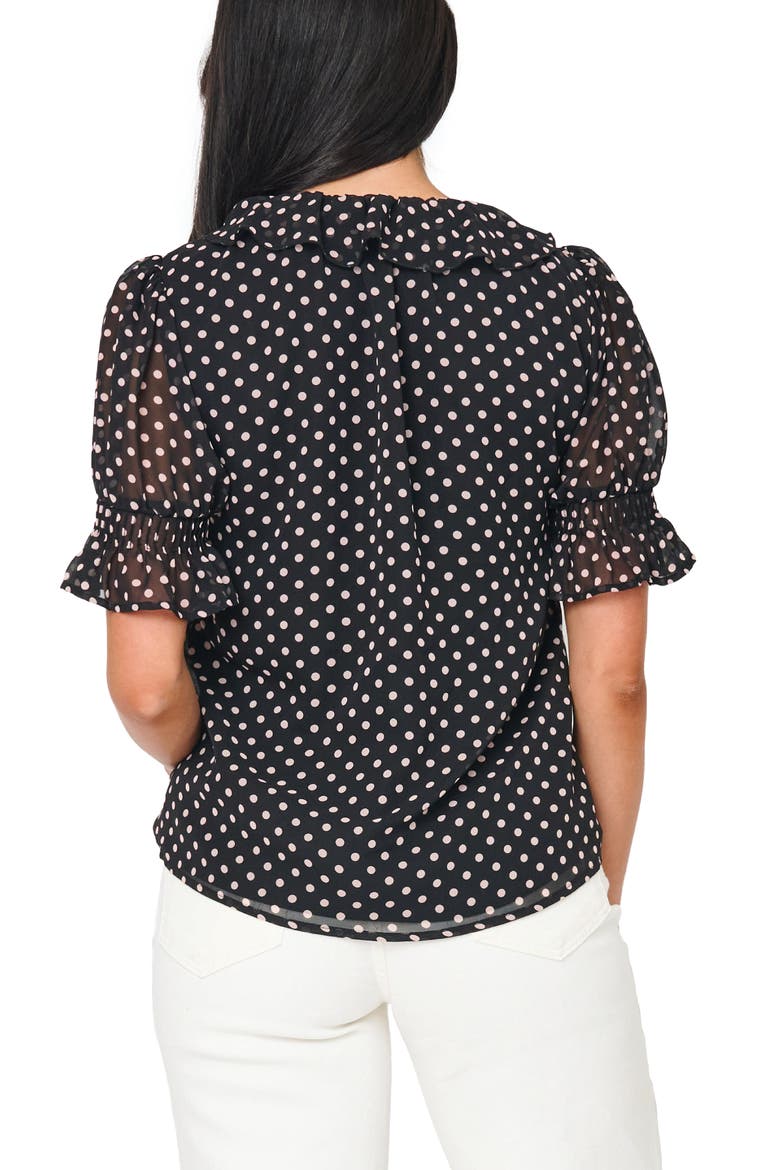 Khloe Ruffles For Days Top, Alternate, color, BLACK PEARL BLUSH DOT